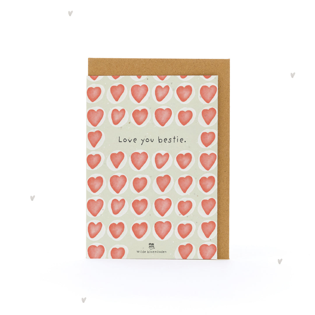 Wenskaart – Love you bestie!