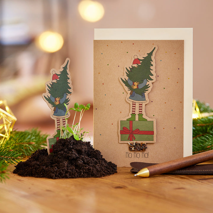 HoHoHo Karte für die Weihnachtszeit mit Weihnachtsmotiv