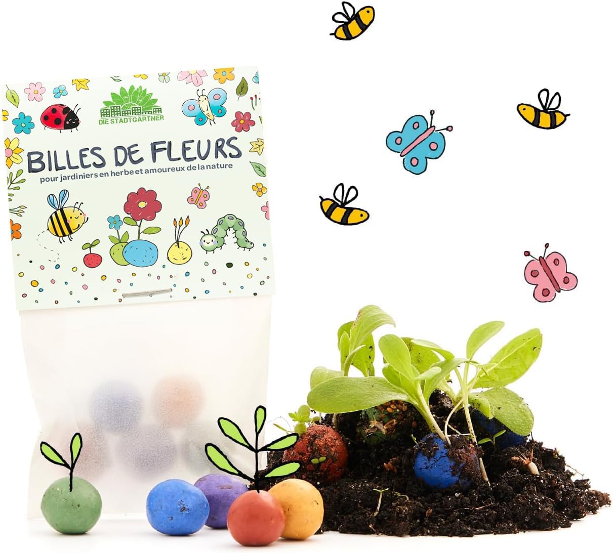 Set van 10 x 5 kleurrijke bloemknikkers voor kinderen