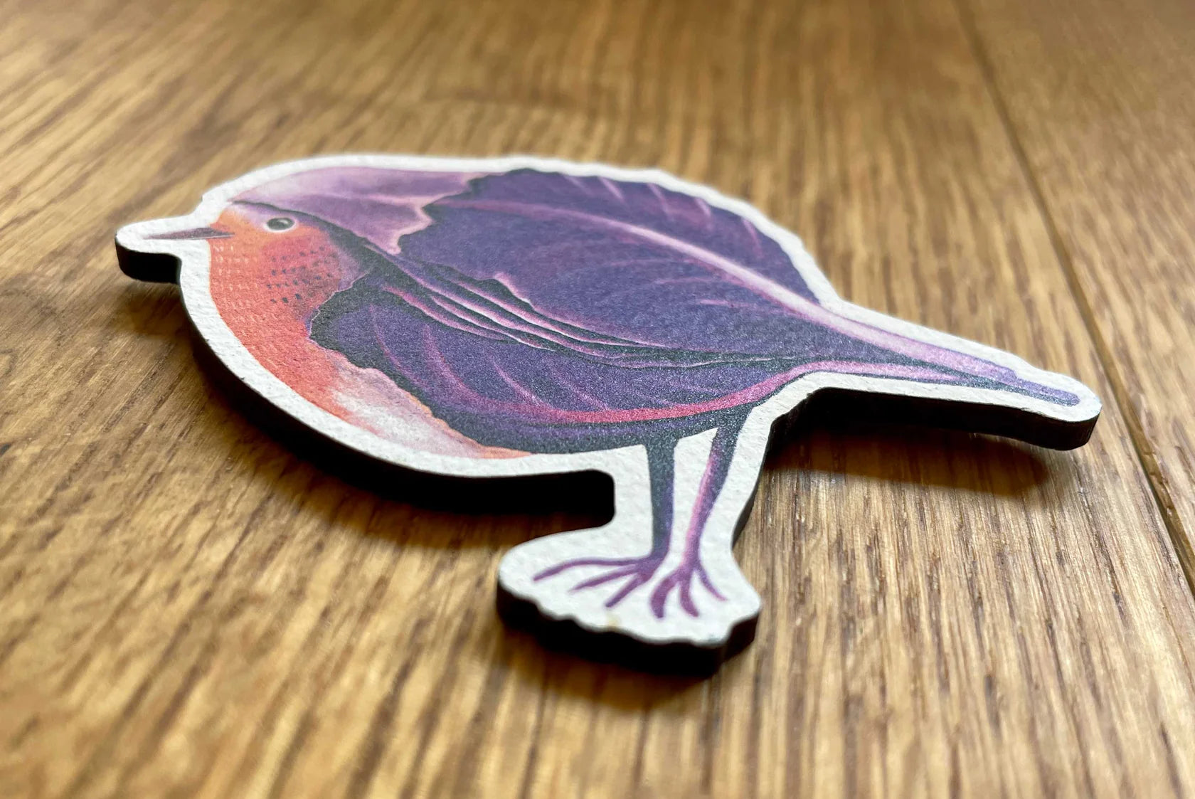 Houten magneet Groente-vogels – Roodborstje