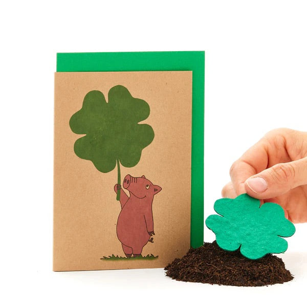 Vouwkaart met individuele vorm van zaadpapier / zaadpapier