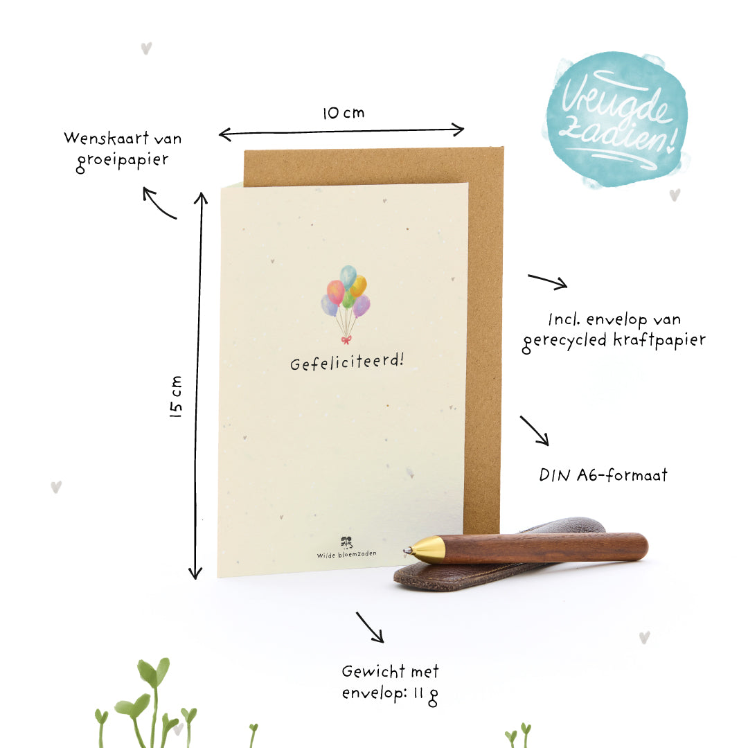 9x Bloeiende Wenskaarten Set – Duurzaam Zaadpapier – Voor Elke Gelegenheid