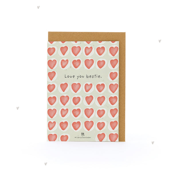 Wenskaart – Love you bestie!