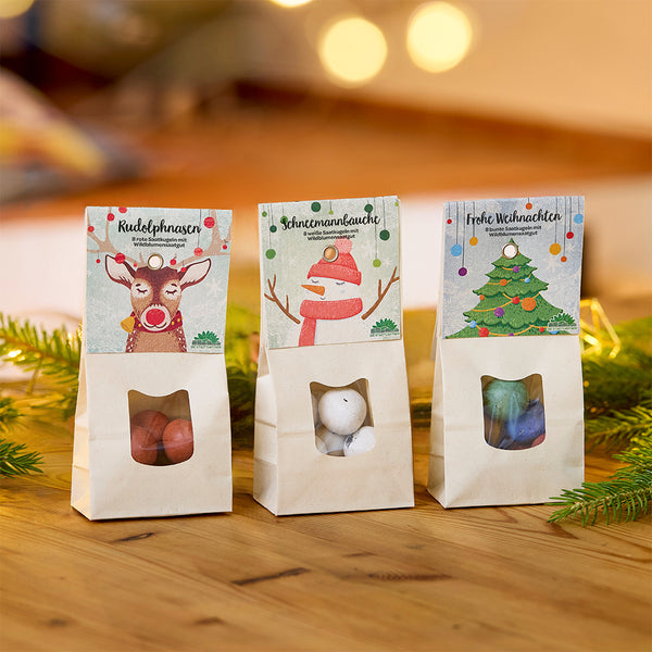 Kerstzaadballen in een set van 3