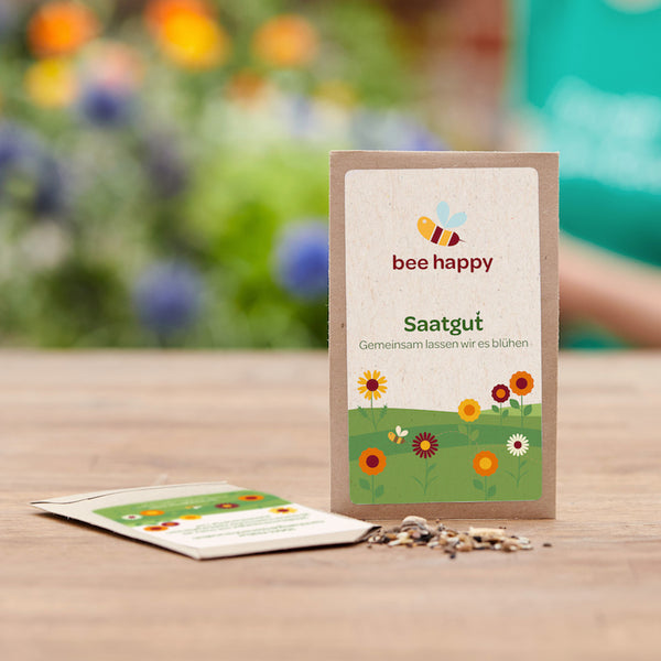 Losse bloemzaden in een hoogwaardige papieren envelop met afscheurstrip.