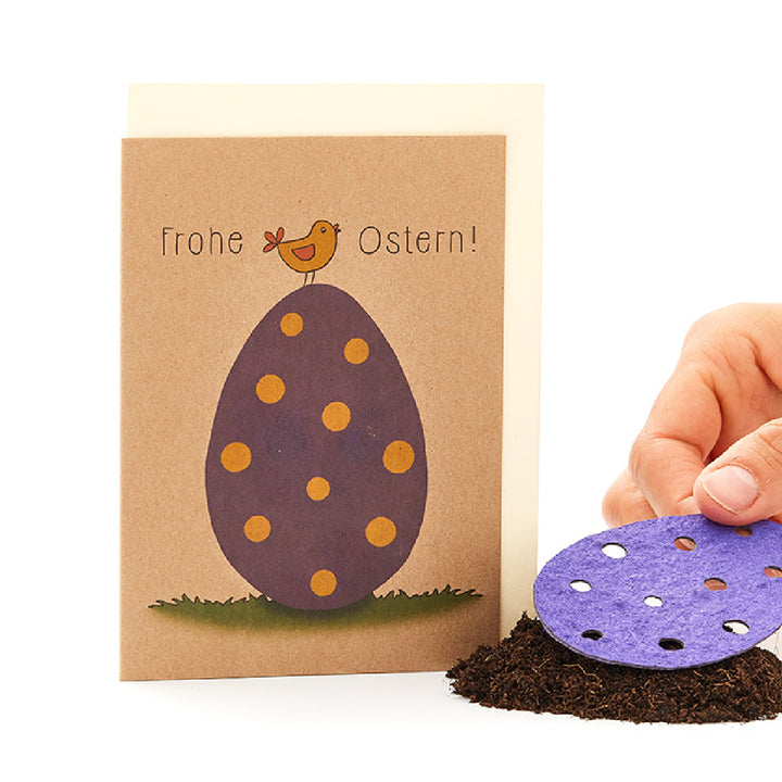 Ostergrußkarte mit Samenpapier zum Einpflanzen